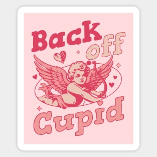 Back off Cupid - Anti Valentines Day Funny Retro Valentines Magnet